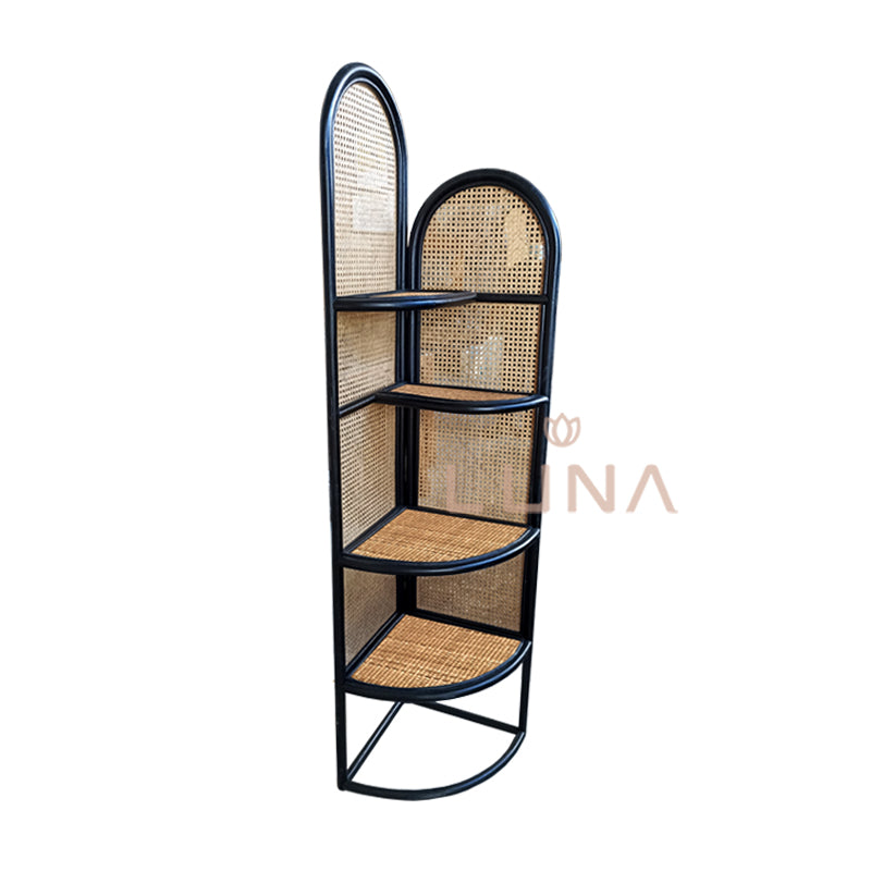 ORIANA - Rattan Corner Shelves