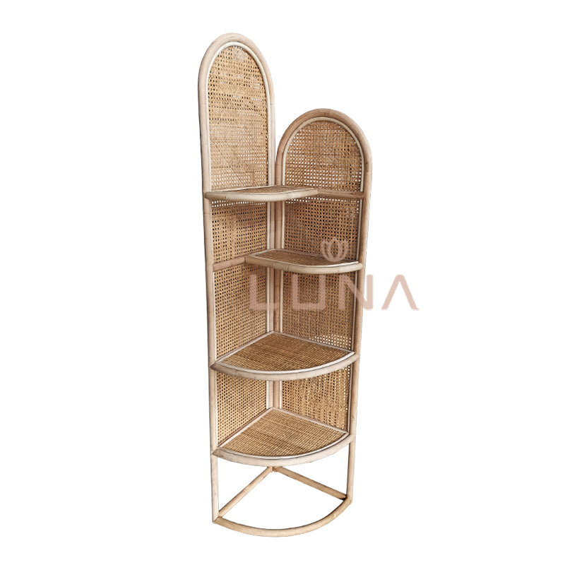 ORIANA - Rattan Corner Shelves