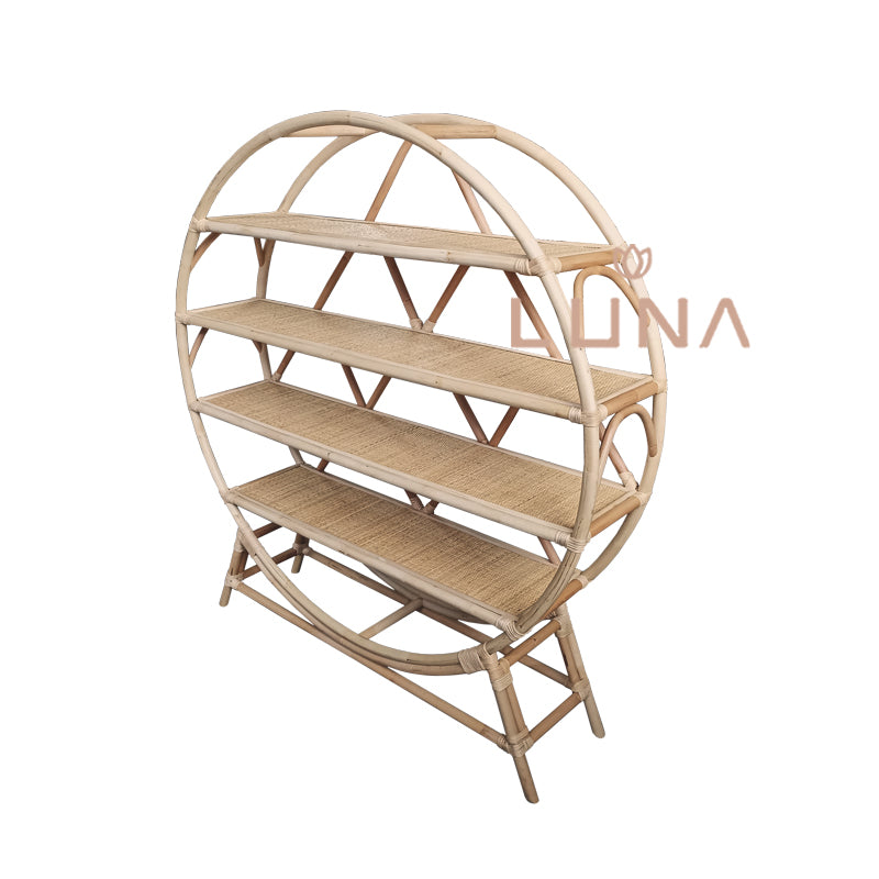 ONYX - Round Rattan Standing Shelves / Storage Shelves