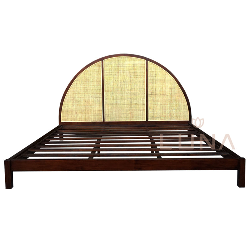 FRANKLIN - Wood Teak Bed Art Deco