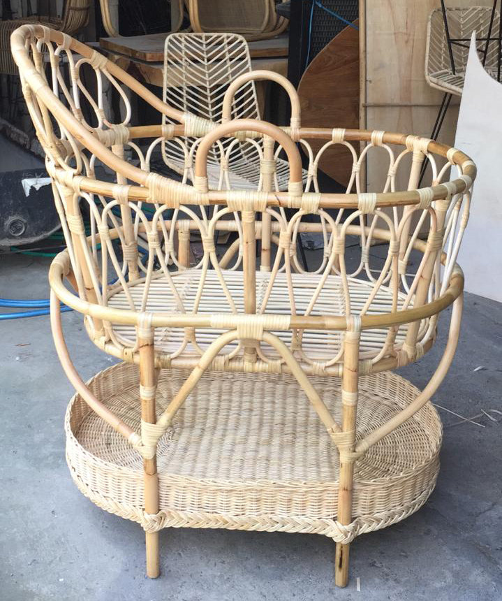 Cane Wicker Baby Cradle Rattan Bamboo Baby Bassinet Hanging Bamboo