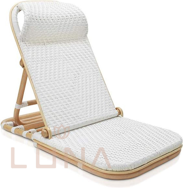 Beach Chair Lounger, Adjustable - Folding rattan Loungers