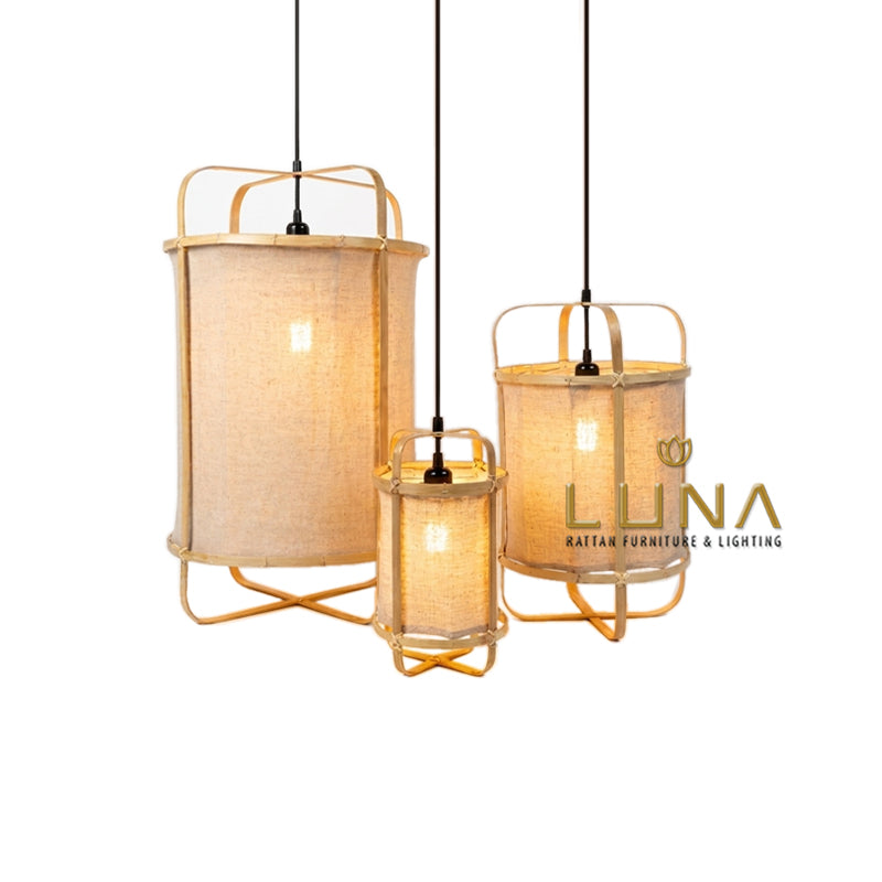 AVERY- Linen & Bamboo Pendant Lights