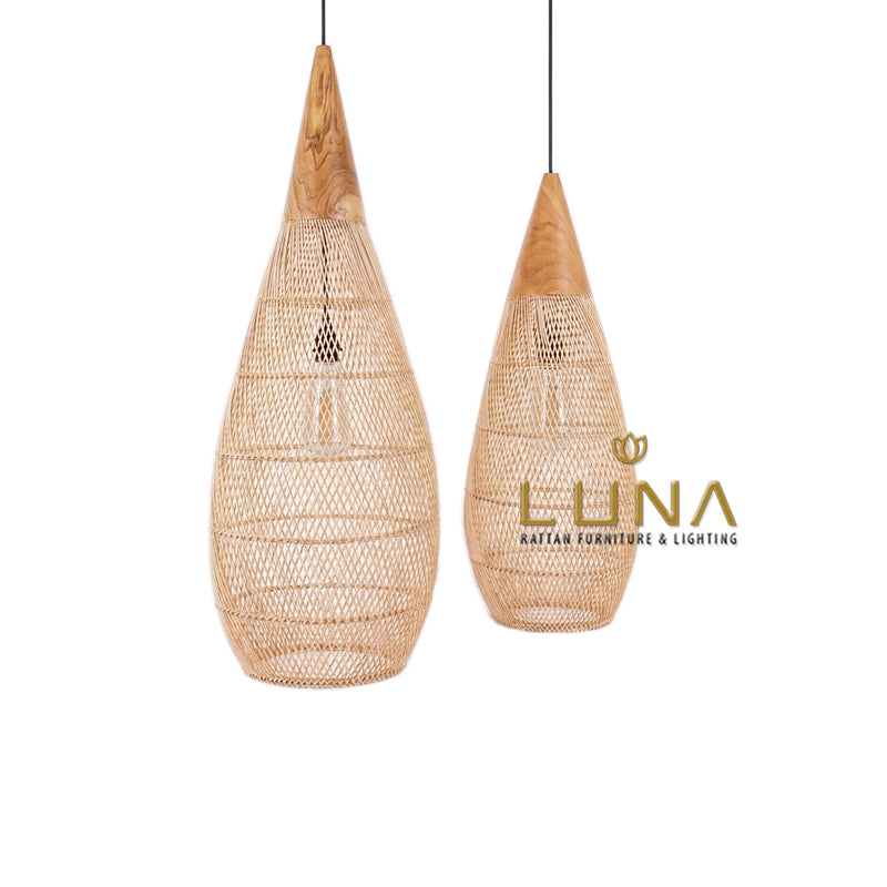 BURMA - Rattan & Teak Wood Pendant Lights