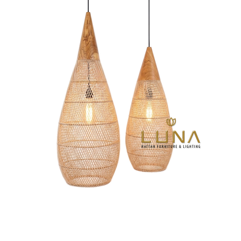 BURMA - Rattan & Teak Wood Pendant Lights