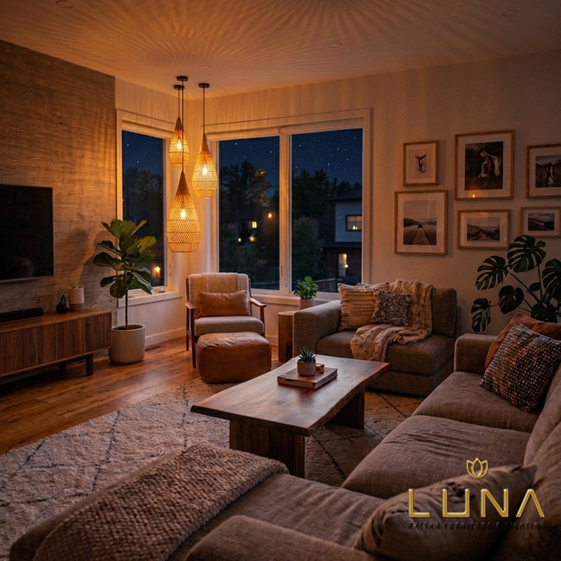 BURMA - Rattan & Teak Wood Pendant Lights