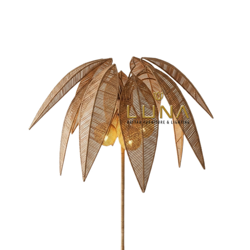 PALMERA - Rattan & Steel Floor Lamp