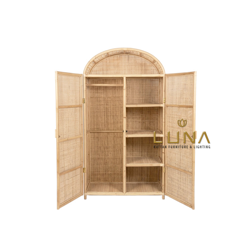 KLARIJN - Rattan Wardrobe Closet