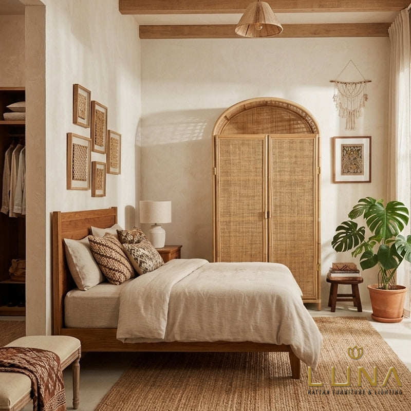 KLARIJN - Rattan Wardrobe Closet