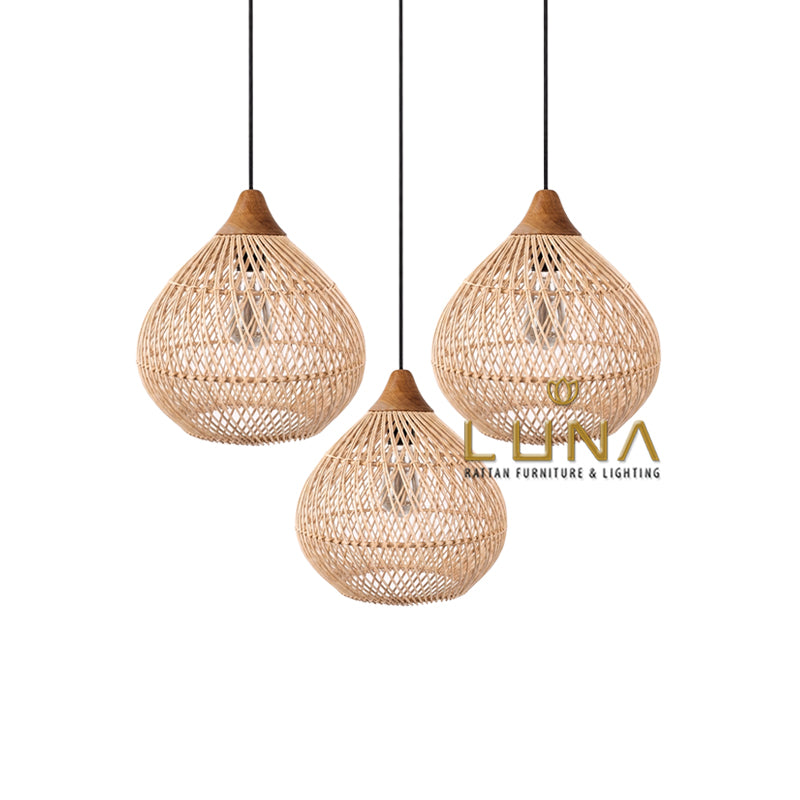ONION - Rattan & Teak Wood Pendant Lights