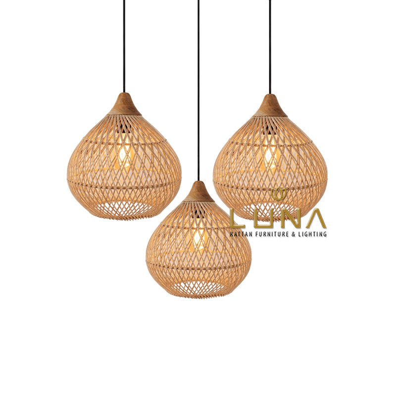 ONION - Rattan & Teak Wood Pendant Lights