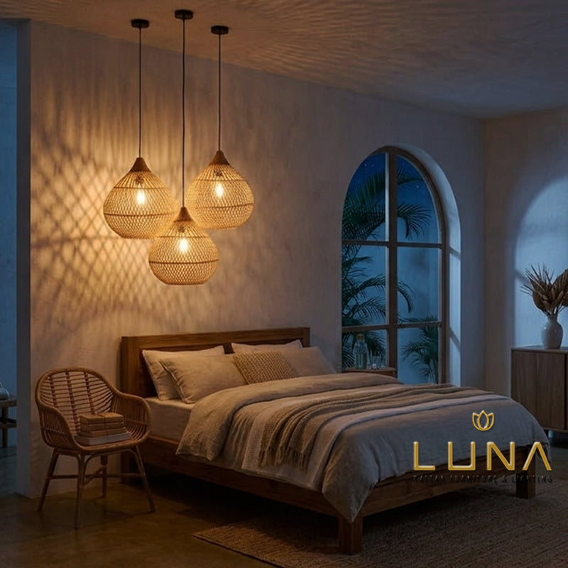 ONION - Rattan & Teak Wood Pendant Lights