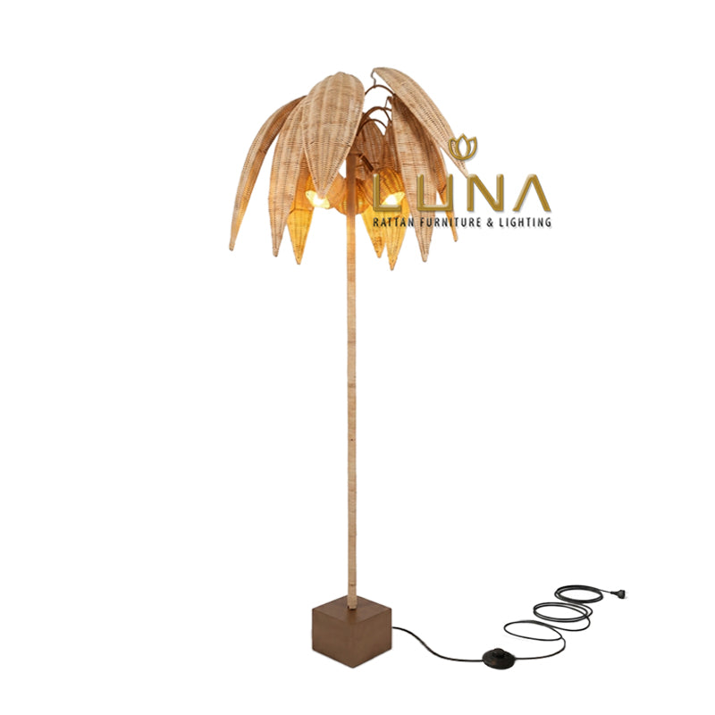 PALMERA - Rattan Fitrit & Steel Floor Lamp