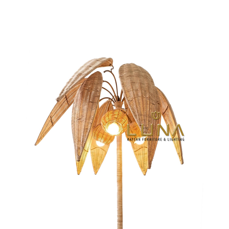 PALMERA - Rattan Fitrit & Steel Floor Lamp