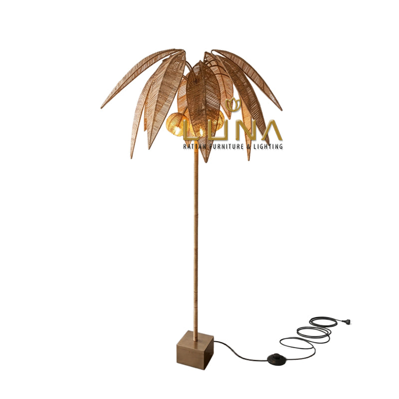 PALMERA - Rattan & Steel Floor Lamp