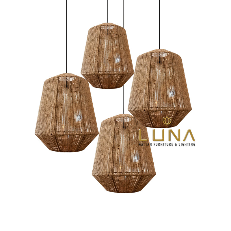 PEDRO - Rattan Hemp Rope / Rami Rope Pendant Lights