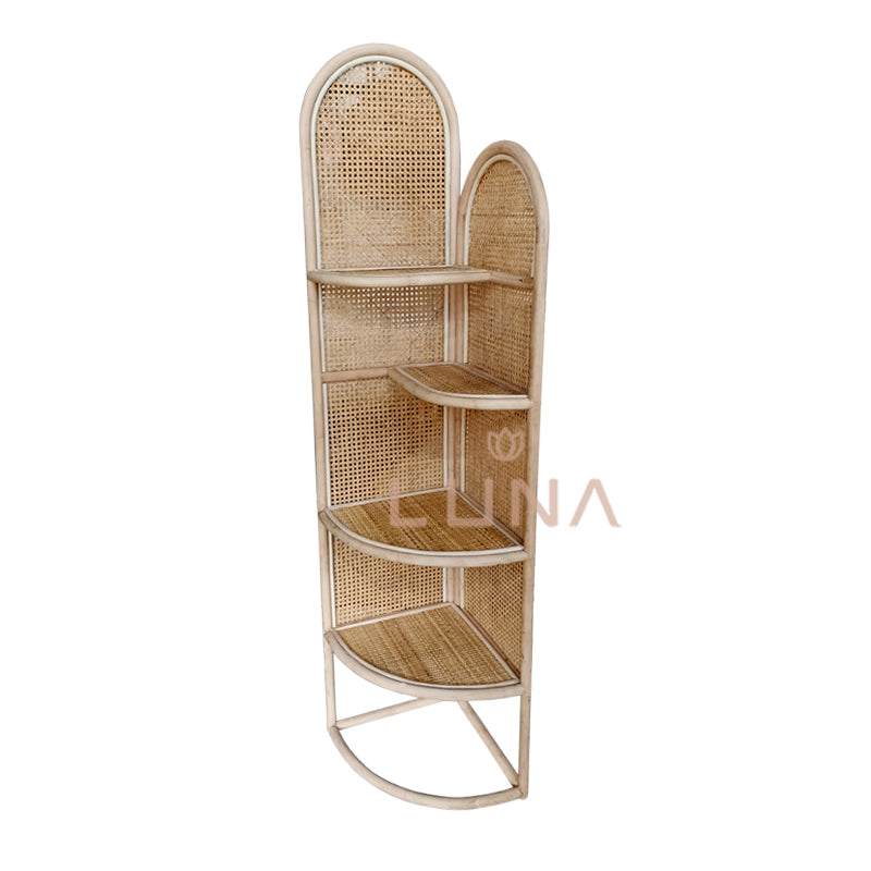 ORIANA - Rattan Corner Shelves