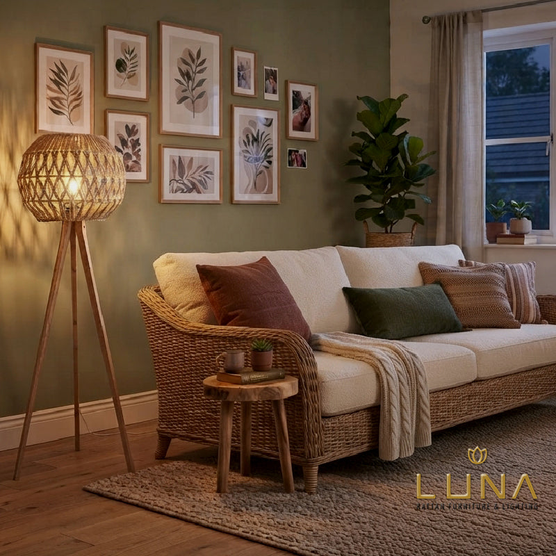 SUMIRE - Teak Wood Floor Lamp