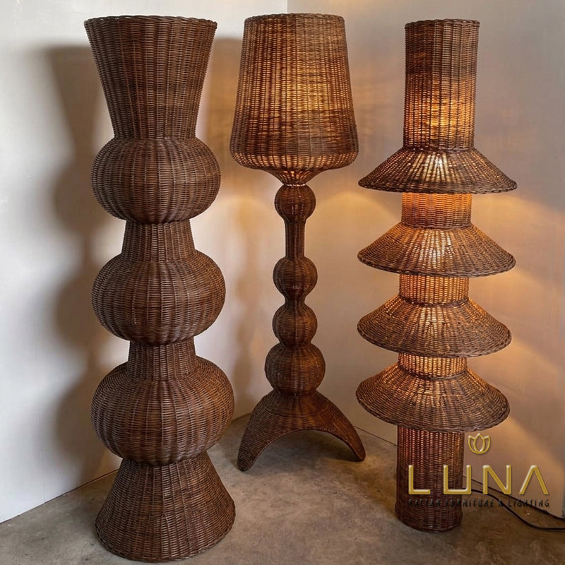 CITRA - Rattan & Steel Floor Lamp