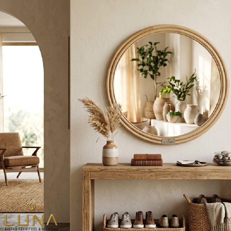 New Moon Rattan Wall Mirror, photo 4