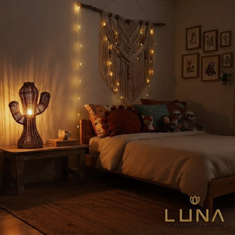 CACTUS - Rattan Bedside Lamp