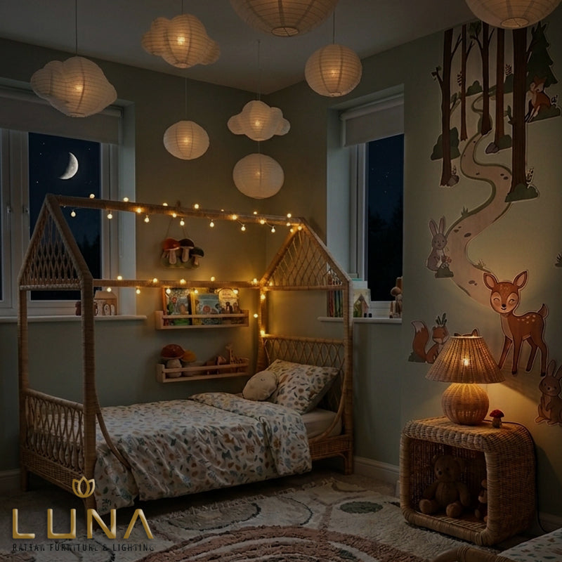JAMUR - Rattan Bedside Lamp