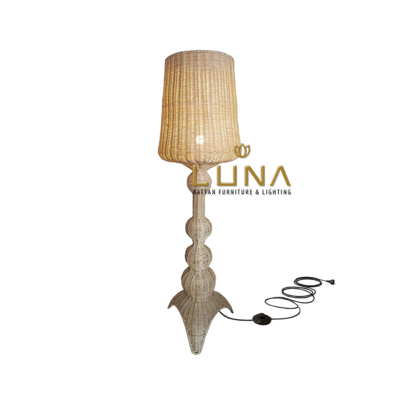 CITRA - Rattan & Steel Floor Lamp