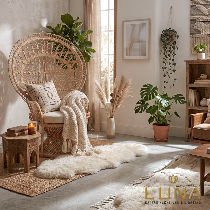 EMMANUELLE - Peacock Rattan Chair