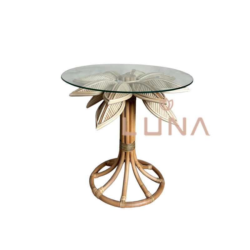 PALM - Rattan Coffee Table with glass