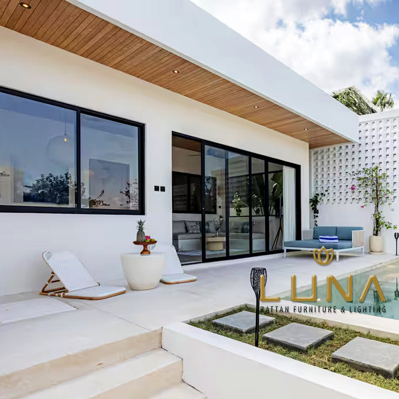 Beach Chair Lounger, Adjustable - Folding rattan Loungers