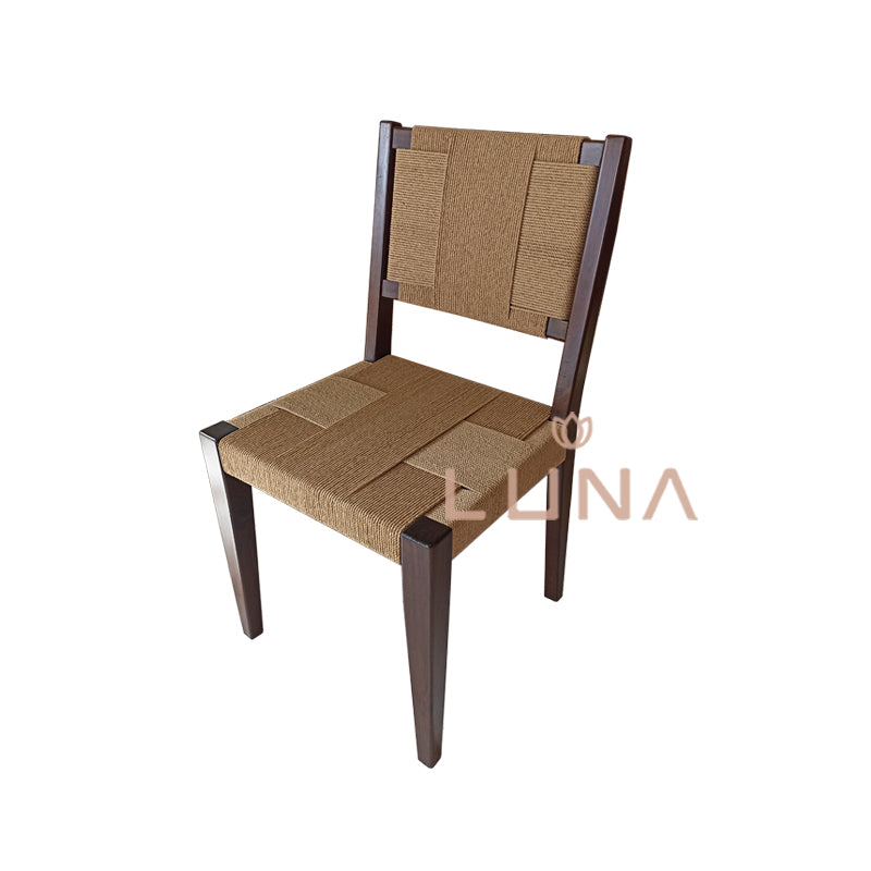 ALEXA- Teak Wood Chair with Loom Weaving
