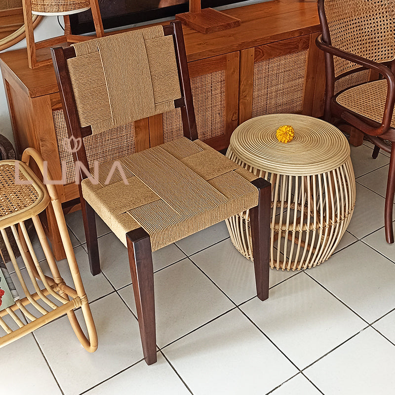 ALEXA- Teak Wood Chair with Loom Weaving