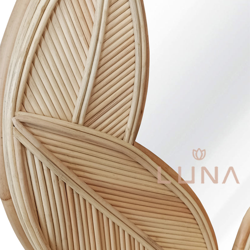 DAUN - Round Rattan Mirror