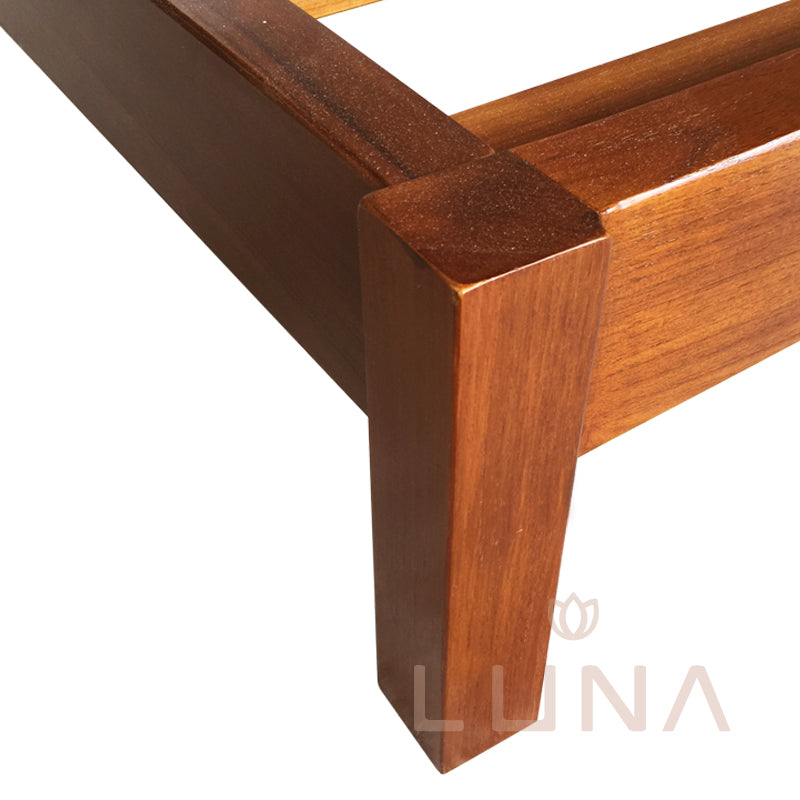 FREYA - Wood Teak Bed Art Deco