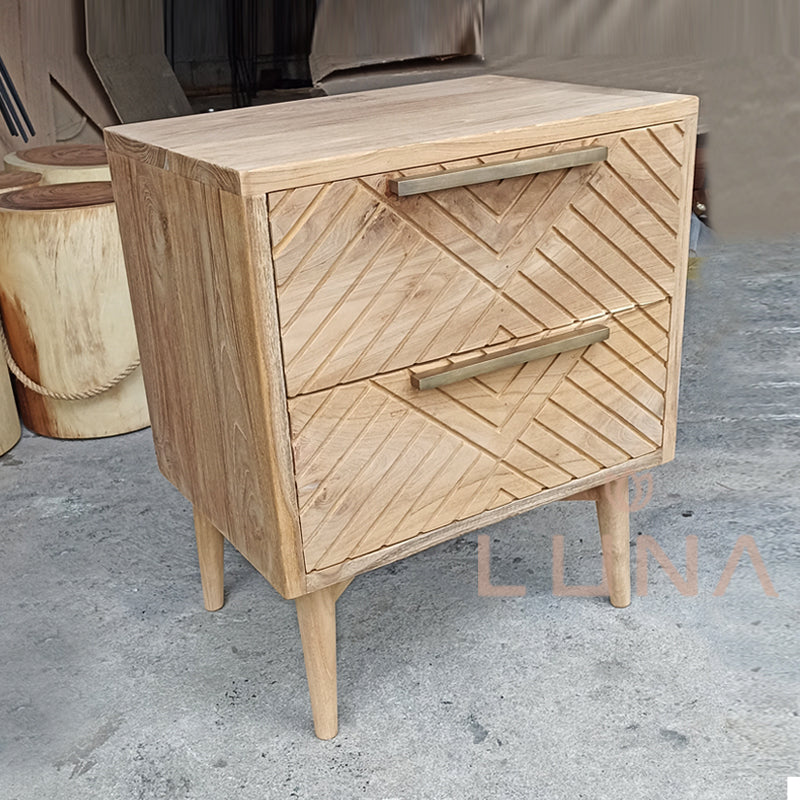 FLORE - Teak Wood Bedside Table