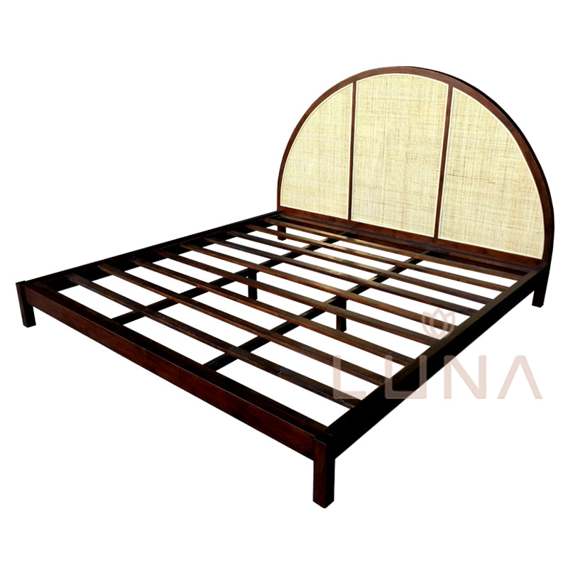 FRANKLIN - Wood Teak Bed Art Deco