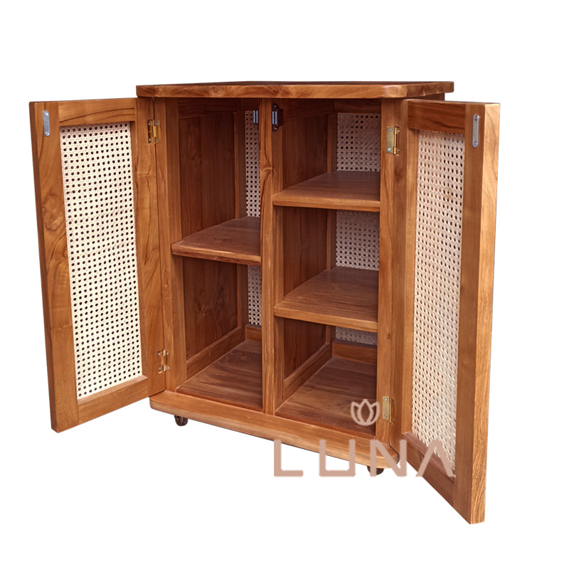Hui - Trolley / Cart in Teak Wood