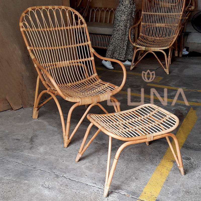 Rattan Lazy chair & Foot Stool