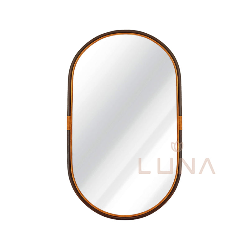 MARTJE - Oval Wall Rattan Mirror