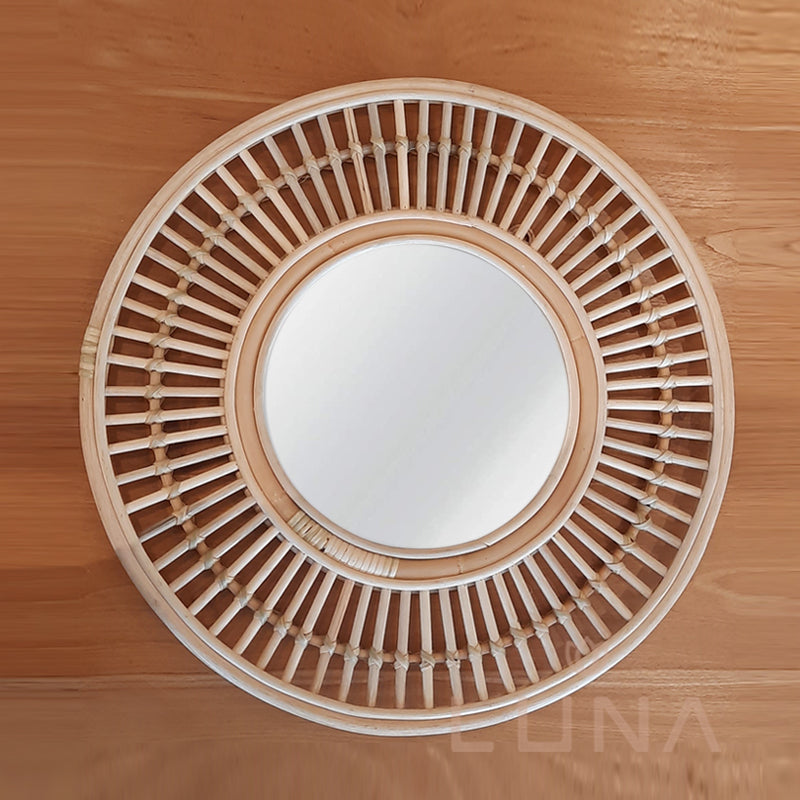 MONROE - Round Rattan Mirror