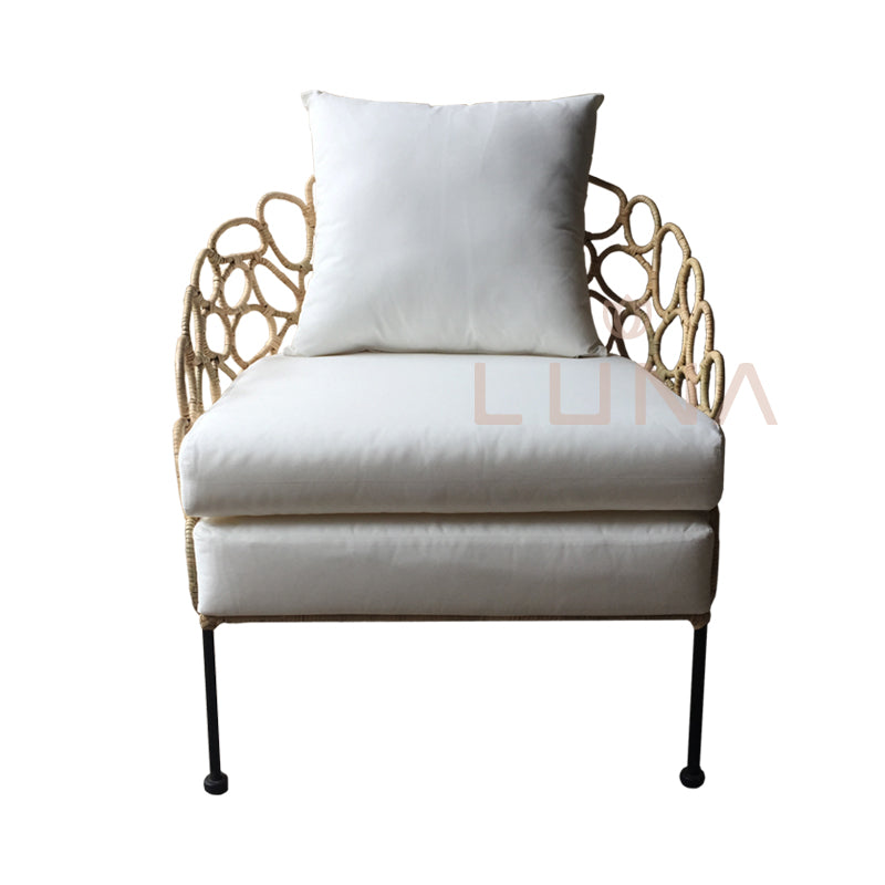 MALIBU - Lounge steel rattan Chair