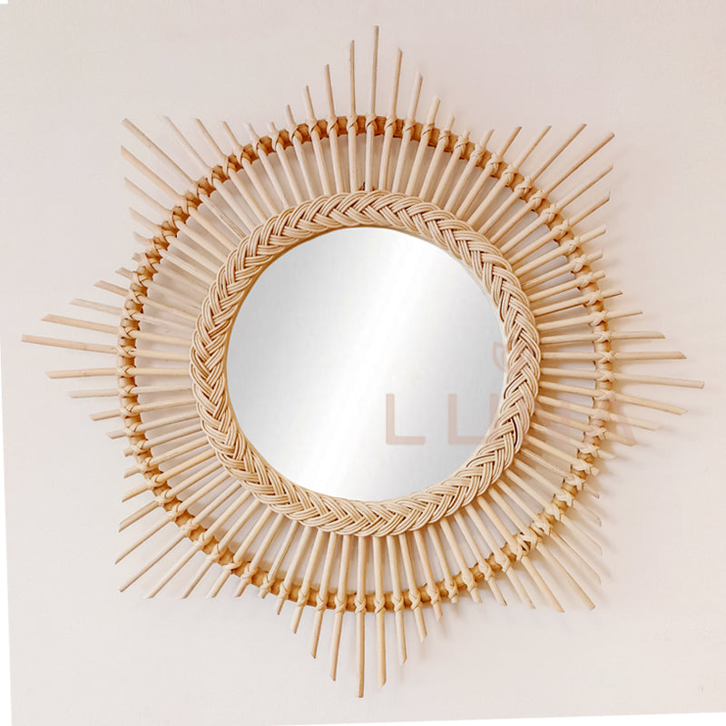 SUNNY - Round Rattan Mirror