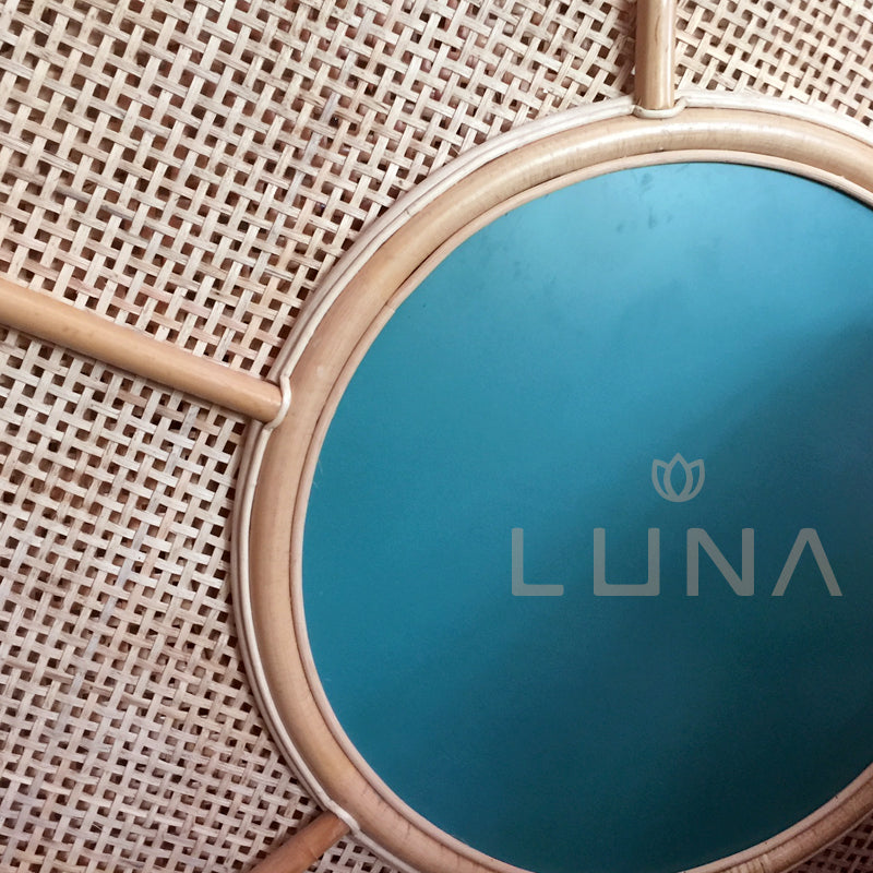 ALICIA - Round Rattan Mirror
