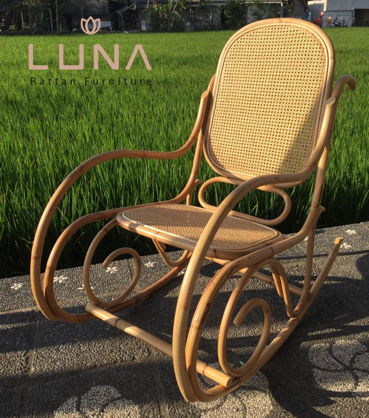 Mid Century Rattan Chair Rocking ROCKING Round Rattan Arm Rocking