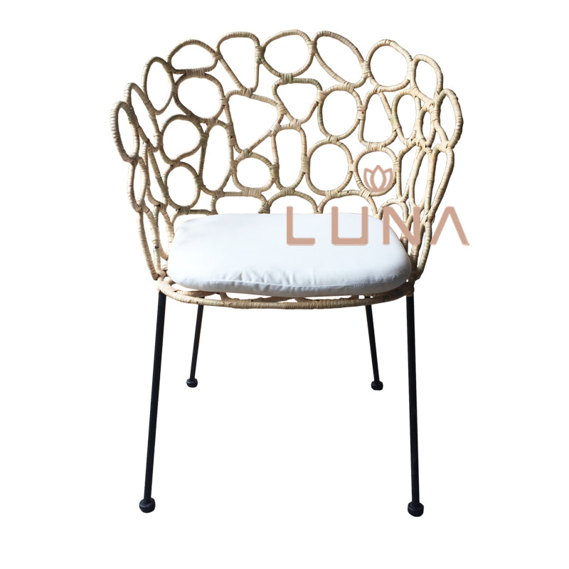 MALIBU - Dining steel rattan Chair