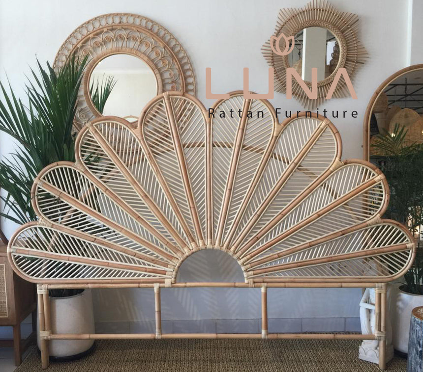 SUNFLOWER - Headboard Frame Rattan