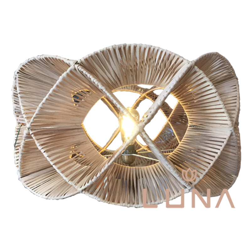 SIDONIE - Floor Lamp steel and rattan lampshade