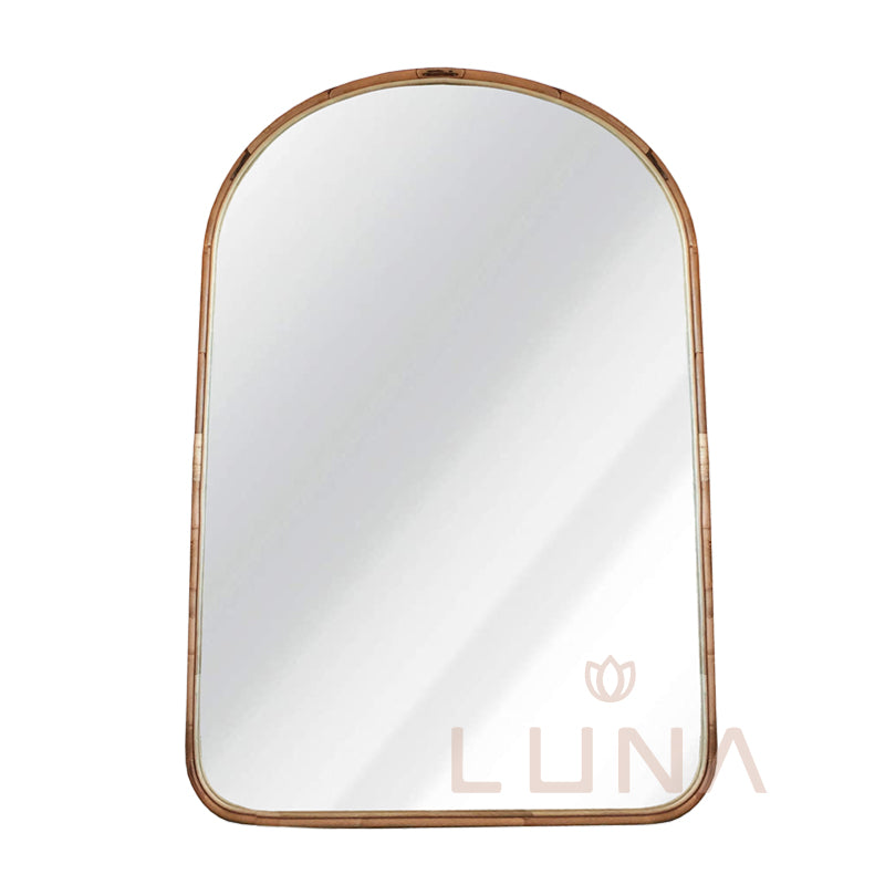 CHINATOWN - Rattan Mirror 180 cm -  Asymmetric trapeze - Natural or Black