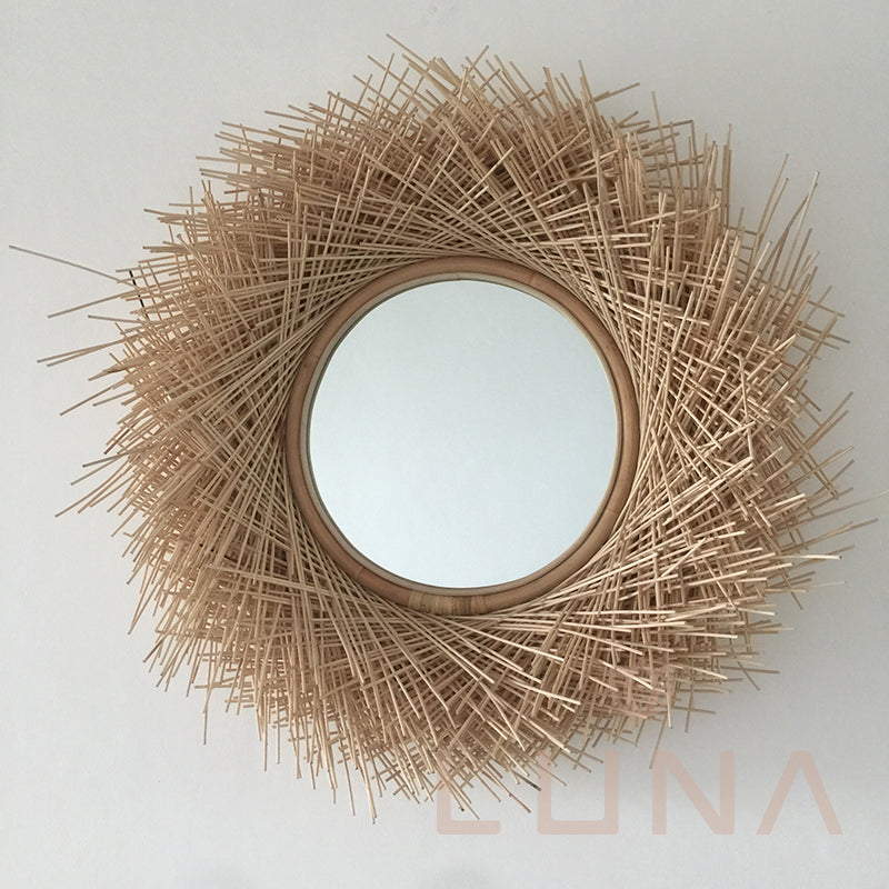 BOHEMIAN - Round Rattan Mirror 80 cm