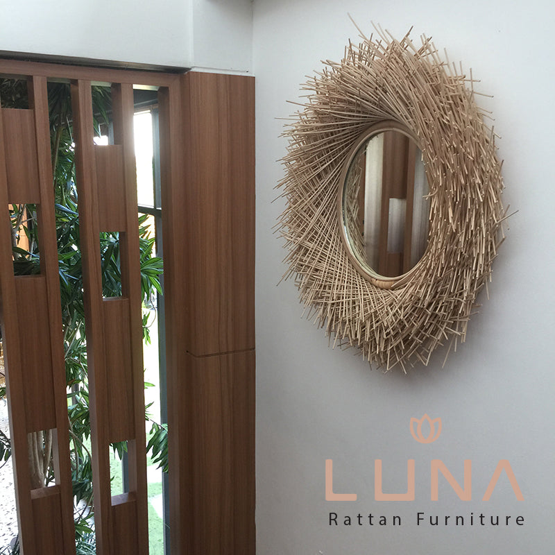 BOHEMIAN - Round Rattan Mirror 80 cm